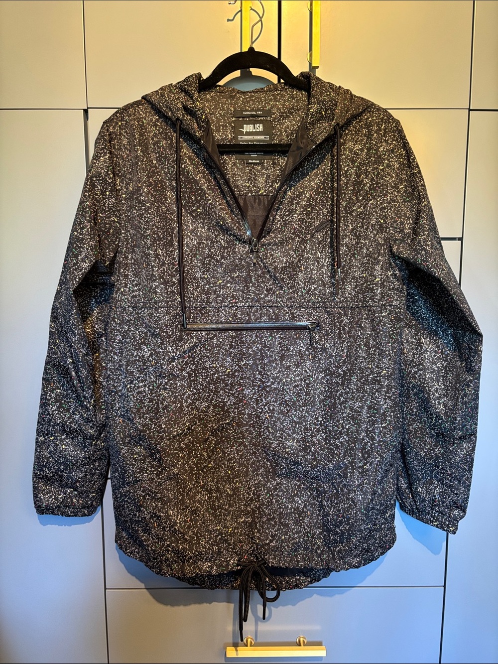 Men’s Publish Brand nylon 1/4 zip hood